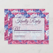 Cool Nature Peonies Flower Wedding  RSVP Karte (Vorne/Hinten)
