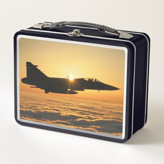 Cool Navy Jet Metall Brotdose (Vorderseite)
