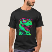Cool Neon Dinosaur with Sunglasses   T-Shirt (Vorderseite)