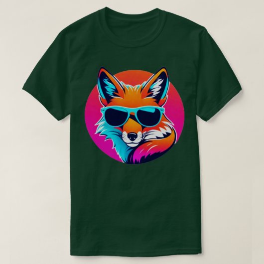 Cool Neon Fox Small Version TShirt (Design vorne)