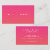Cool Neon Pink Orange Gradient Visitenkarte (Vorne/Hinten)