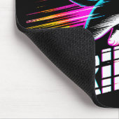 Cool Neon Soccer Cat - Gift for Gamers & Cat Lover Mousepad (Ecke)