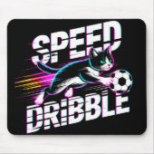 Cool Neon Soccer Cat - Gift for Gamers & Cat Lover Mousepad (Vorne)