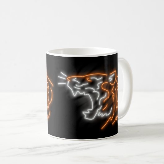 Cool Neon Tiger Kaffeetasse (VorderseiteRechts)