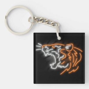 Cool Neon Tiger Schlüsselanhänger