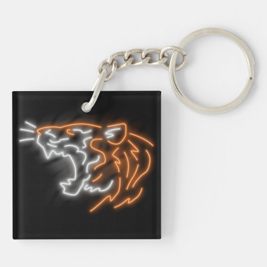 Cool Neon Tiger Schlüsselanhänger (Rückseite)