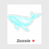 Cool Neon Whale Cyberpunk Sticker (Blatt)