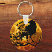 Cool "Nevermore" Raven Orange Moon Wispy Ghosts Schlüsselanhänger (Vorderseite)
