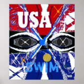 Cool New 2013 USA Swimming Sports Art Big Poster (Vorne)