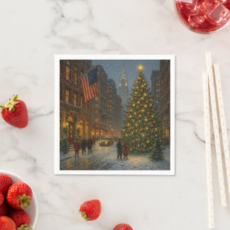 cool new york christmas streets serviette