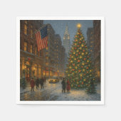 cool new york christmas streets serviette (Vorderseite)