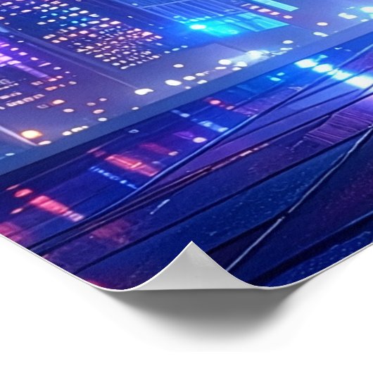 Cool New York City Art Nightscape Fedora Hat Poster (Ecke)