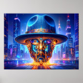Cool New York City Art Nightscape Fedora Hat Poster (Vorne)