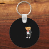 Cool New York City Teddy Bear Illustration Graphic Schlüsselanhänger (Vorderseite)