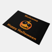 Cool Niedlich Orange Halloween Pumpkin Fußmatte (Schrägansicht)