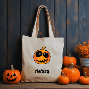 Cool Niedlich Orange Halloween Pumpkin Tragetasche