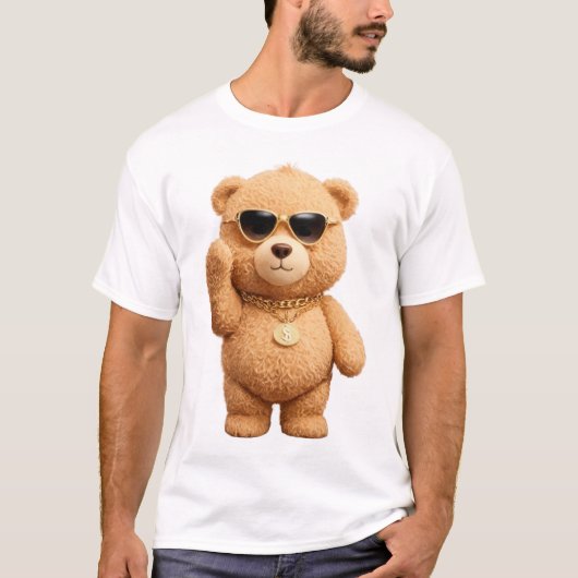 Cool, Niedlich, Teddybär mit Klumpen T-Shirt (Vorderseite)