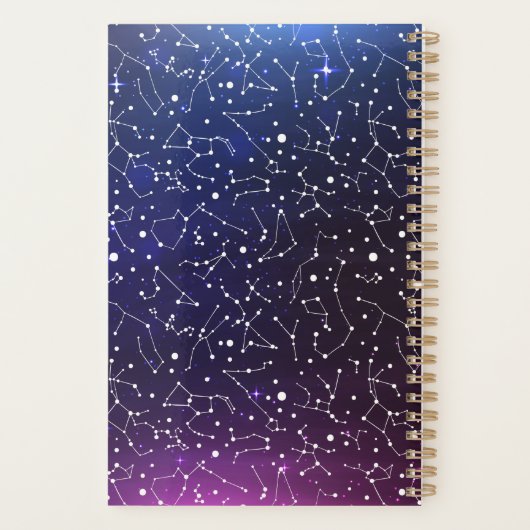 Cool-Night-Sky-Konstellationen Personalisiert Planer (Rückseite)
