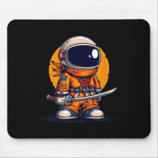 Cool ninja in astronaut space suit costume  mousepad