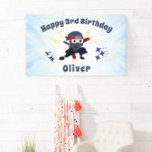 Cool Ninja Karate Kids Birthday Party Sign Banner (Insitu)
