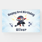 Cool Ninja Karate Kids Birthday Party Sign Banner (Horizontal)