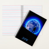 Cool Ninja Warrior Blue Moon Monogram Japan-Look Notizblock (Innen)