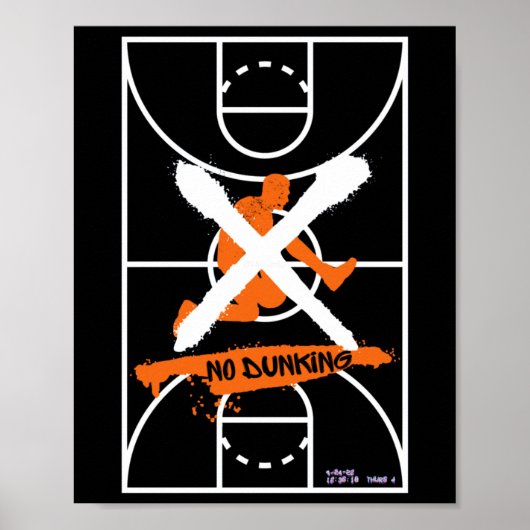 Cool No Dunking Basketball Design Poster (Vorne)