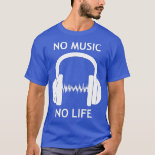 Cool No Music No Life DJ Kopfhörer Herzschlag T-Shirt