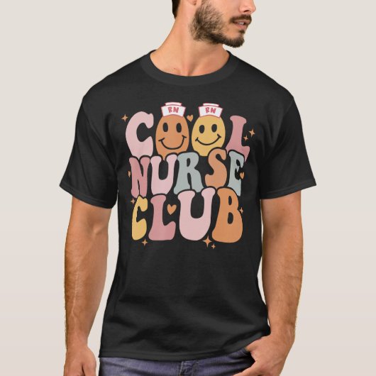 Cool Nurse Club Comfort Nurse School Groovy Outfit T-Shirt (Vorderseite)