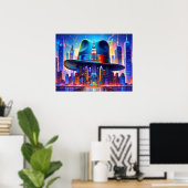 Cool NYC Art New York City in my Hat Poster (Heimbüro)