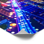 Cool NYC Girl in Fedora Nightscape Buildings Art Poster (Ecke)