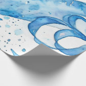 Cool Ocean Blue Gift Tags Geschenkpapier (Ecke)