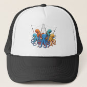 Cool Octopus Fishing Cap Truckerkappe (Vorderseite)