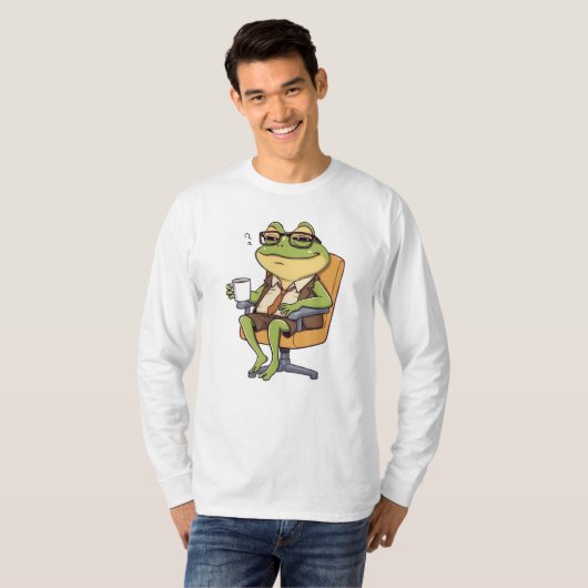 Cool-Office-Frosch-Kaffee T-Shirt (Vorne ganz)