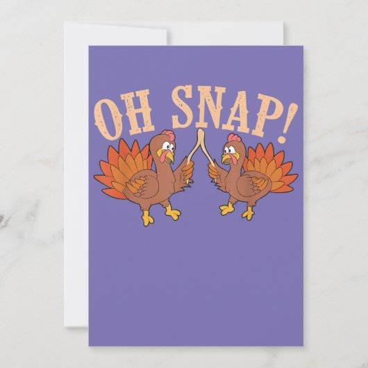 Cool Oh Snap! Funny Turkey With Wishbone Thanksgi Einladung (Vorderseite)