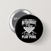 Cool Ol Design For Men Women Billiards Lover Ol Pl Button (Vorne & Hinten)