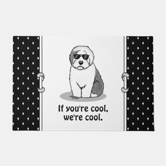 Cool Old English Sheepdog (Grau 1) Niedlich Funny Fußmatte (Vorderseite)