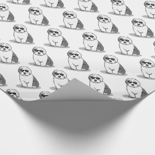 Cool Old English Sheepdog (Grau 1) Niedlich Funny Geschenkpapier
