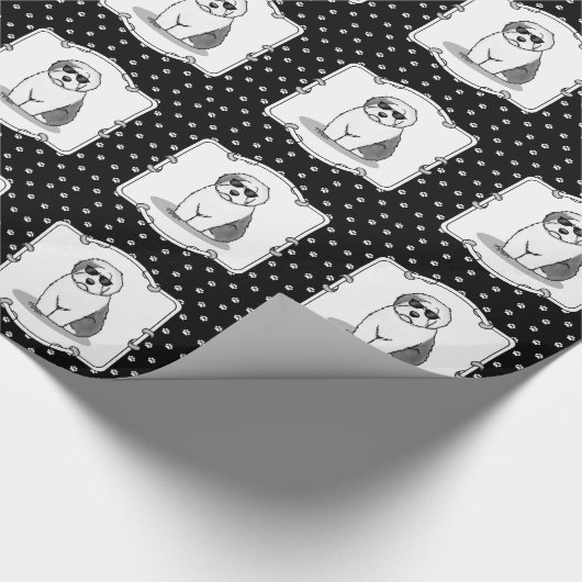 Cool Old English Sheepdog (Grau 1) Niedlich Funny Geschenkpapier (Ecke)