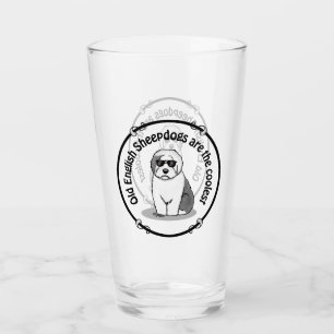Cool Old English Sheepdog (Grau 1) Niedlich Funny Glas