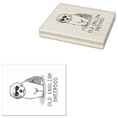 Cool Old English Sheepdog (Grau 1) Niedlich Funny Gummistempel (Stempel)