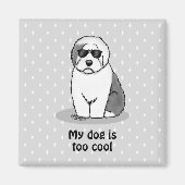 Cool Old English Sheepdog (Grau 1) Niedlich Funny Magnet (Vorne)