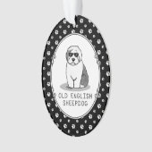Cool Old English Sheepdog (Grau 1) Niedlich Funny Ornament (Vorderseite)