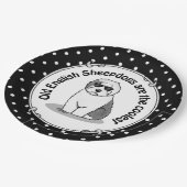 Cool Old English Sheepdog (Grau 1) Niedlich Funny Pappteller (Schrägansicht)