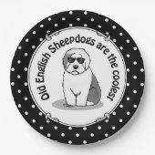 Cool Old English Sheepdog (Grau 1) Niedlich Funny Pappteller (Vorderseite)