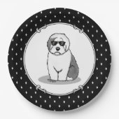 Cool Old English Sheepdog (Grau 1) Niedlich Funny Pappteller (Vorderseite)