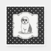 Cool Old English Sheepdog (Grau 1) Niedlich Funny Serviette (Vorderseite)