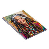Cool Old Lady in Dread Locks Hippie Woman Blank Notizblock (Rechte Seite)