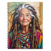 Cool Old Lady in Dread Locks Hippie Woman Blank Notizblock (Vorderseite)