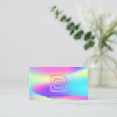 Cool Ombre Holographic Instagram Social Media Visitenkarte (Stehend Vorderseite)
